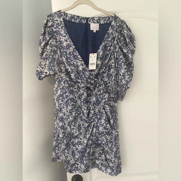 Cinq à Sept Blue and White Mini Dress - Picture 1 of 8